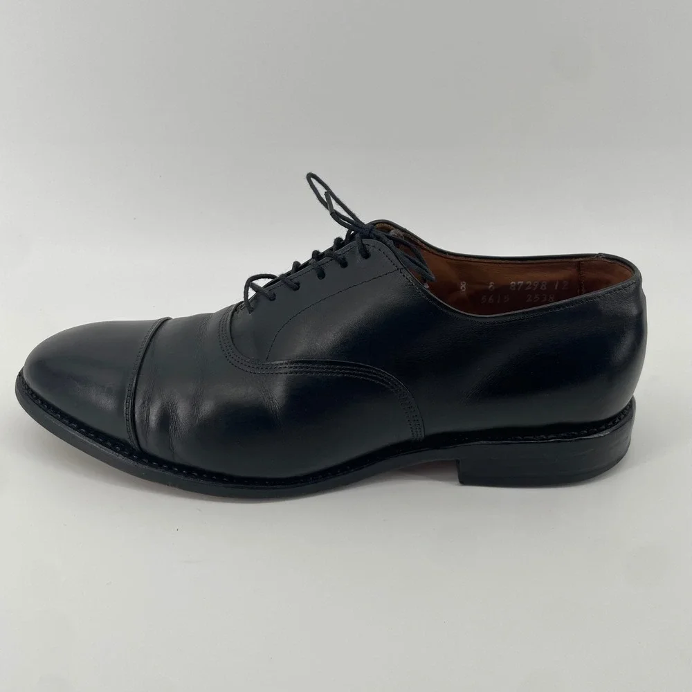 ECCO Cap Toe Oxford Men 8 Black Leather Lace Up Dress Shoes 87298 12